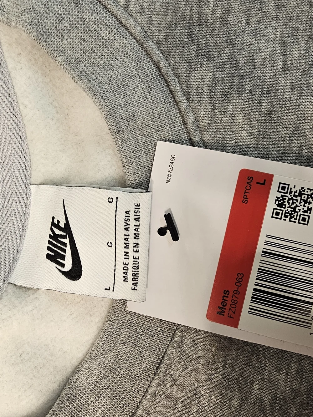Nike Grey Crewneck Sweatshirt with Multicolor NIKE Appliqué